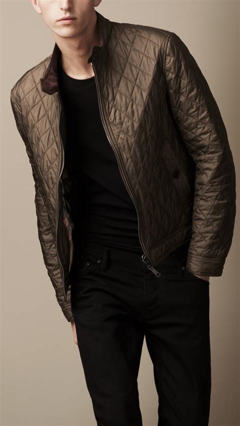 burberry diamond quilted harrington jacket|burberry brit jacket men's.